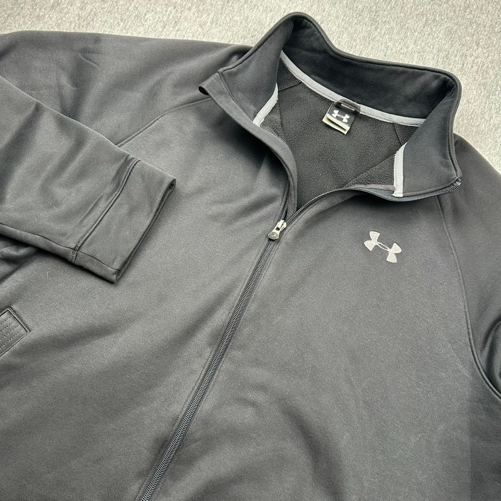 Under Armour Full Zip Fleece Lined Jacket Mens XL Black Activewear